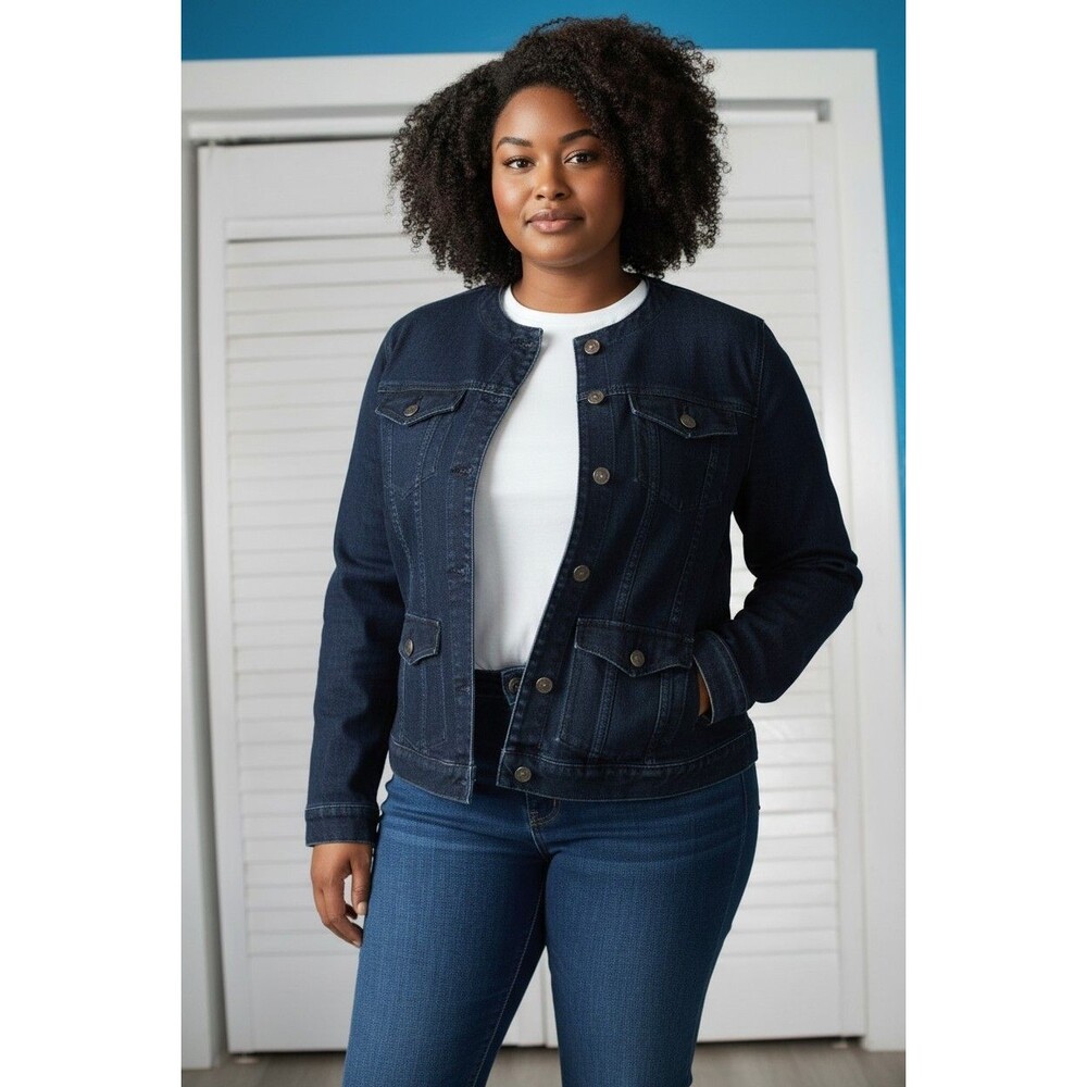 Lauren Jeans Co Ralph Lauren Women's Blue Denim Jean Jacket Size 1X